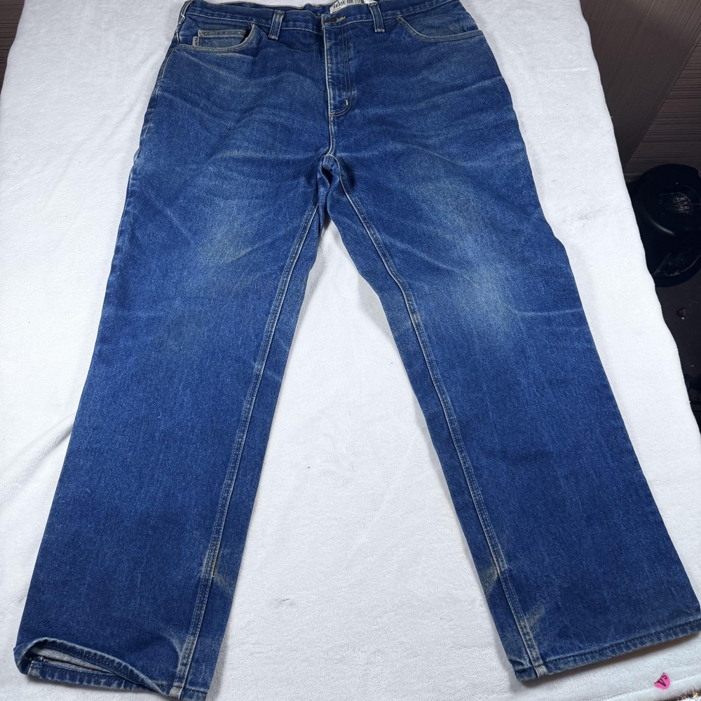 Carhartt‎ FR Jeans Mens 38x31 Blue Flame Resistant Straight Leg Workwear Denim